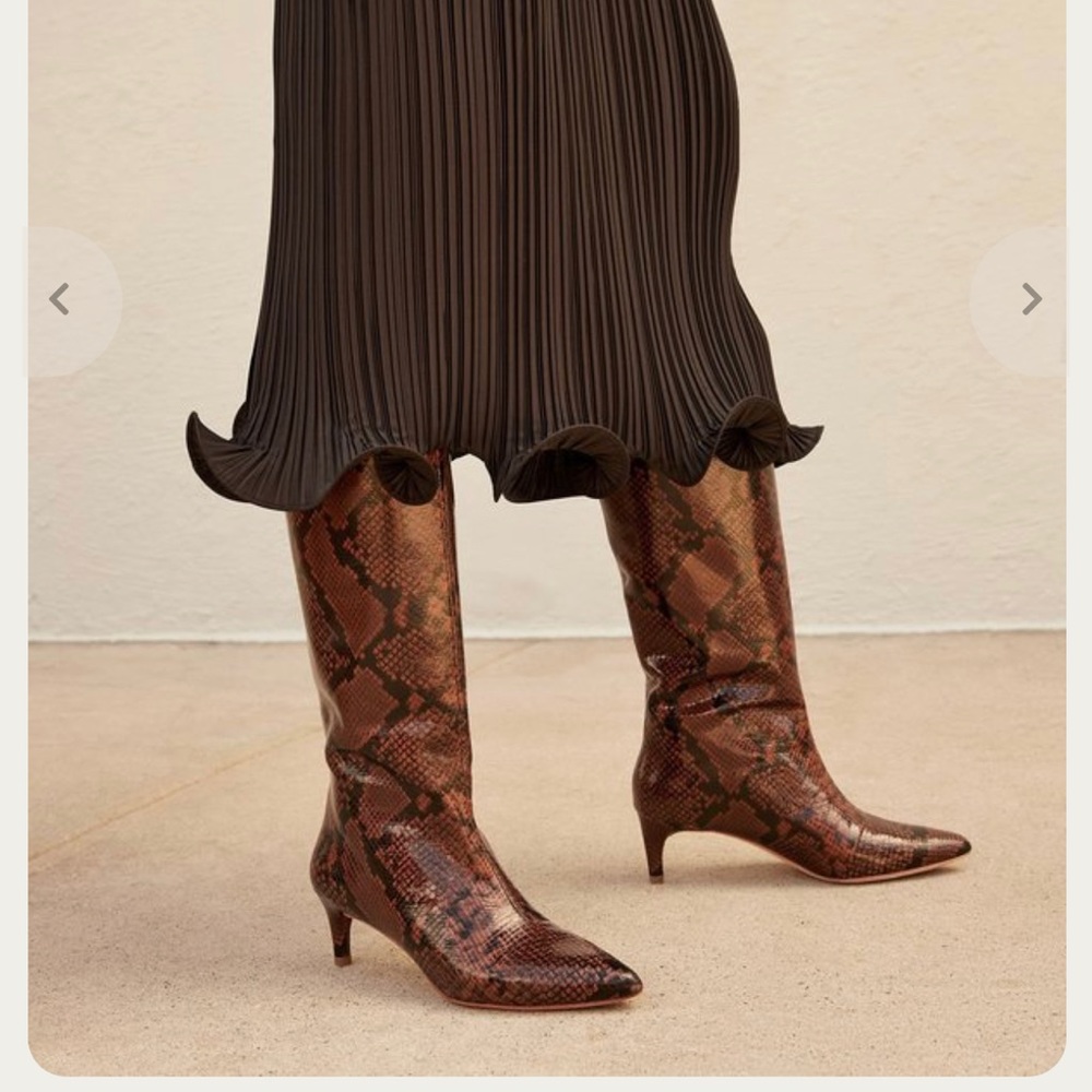 Loeffler Randall Mocha Snakeskin Tall boots